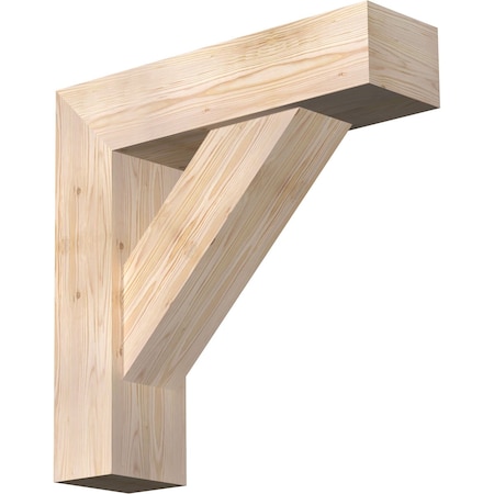 Traditional Block Smooth Bracket W/ Offset Brace, Douglas Fir, 7 1/2W X 28D X 28H